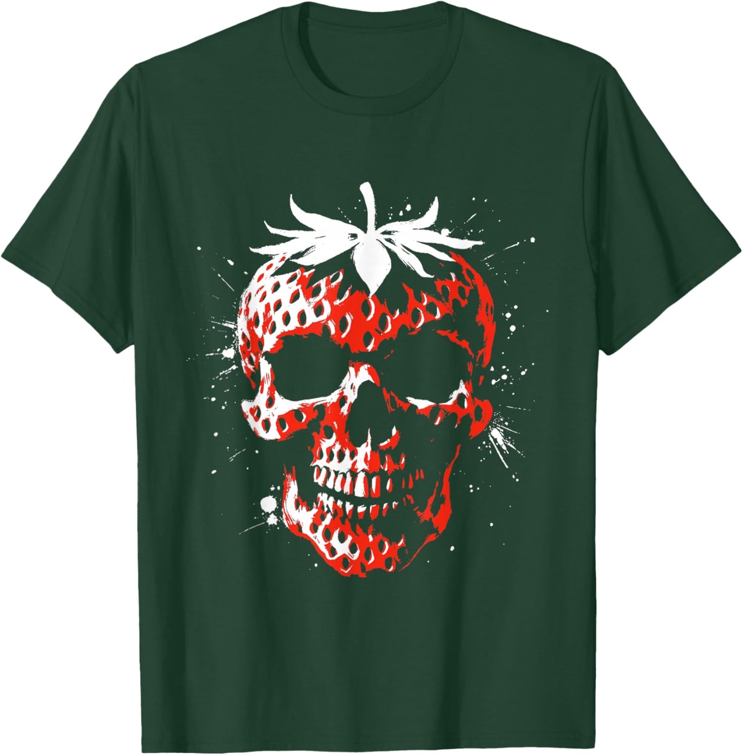 Strawberry Skull - Creepy Skeleton Fruit Halloween Lover T-Shirt - T-Shirt | Forest