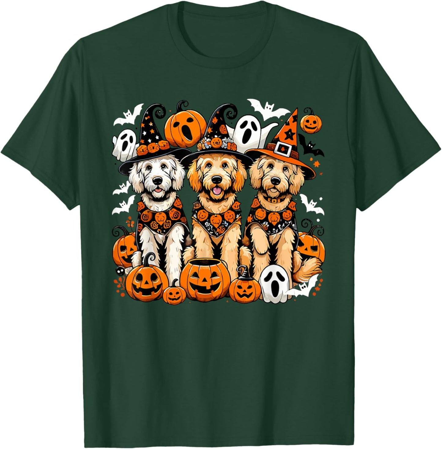Golden Doodle Halloween Costume, Dog Ghost T-Shirt - T-Shirt | Forest