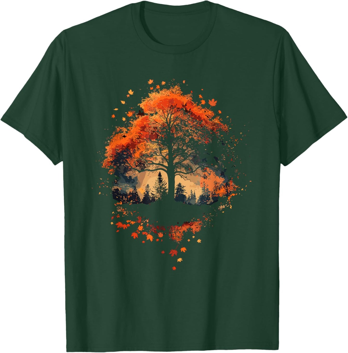 Maple Tree Leaf Autumn Fall Leaves Men T-Shirt - T-Shirt | Forest