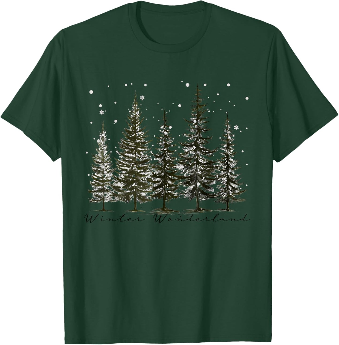 Winter Wonderland Pine Tree Nature Lover Hiking Camping T-Shirt - T-Shirt | Forest