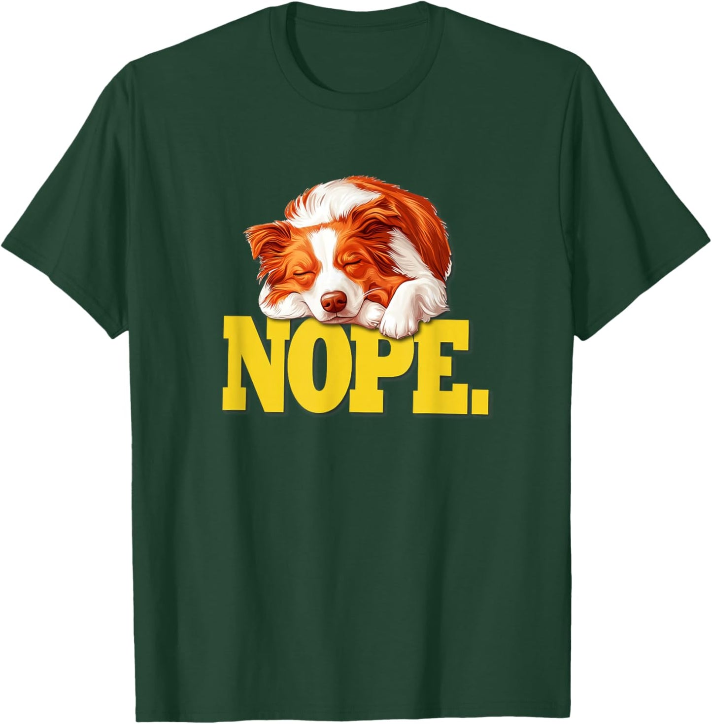 Kids Funny Lazy Sleep Nap NOPE Red Border Collie Lover T-Shirt - T-Shirt | Forest