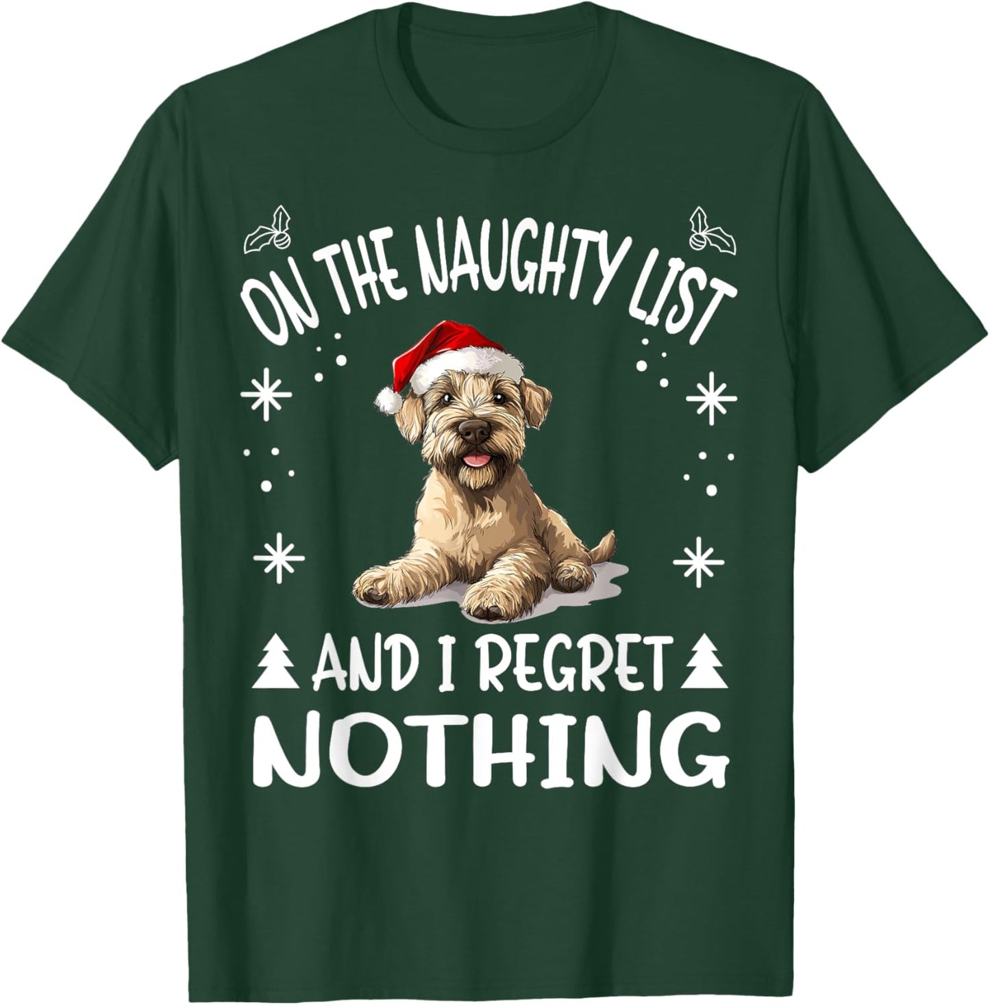 Cute Soft Coated Wheaten Terrier Dog Christmas On The T-Shirt - T-Shirt | Forest