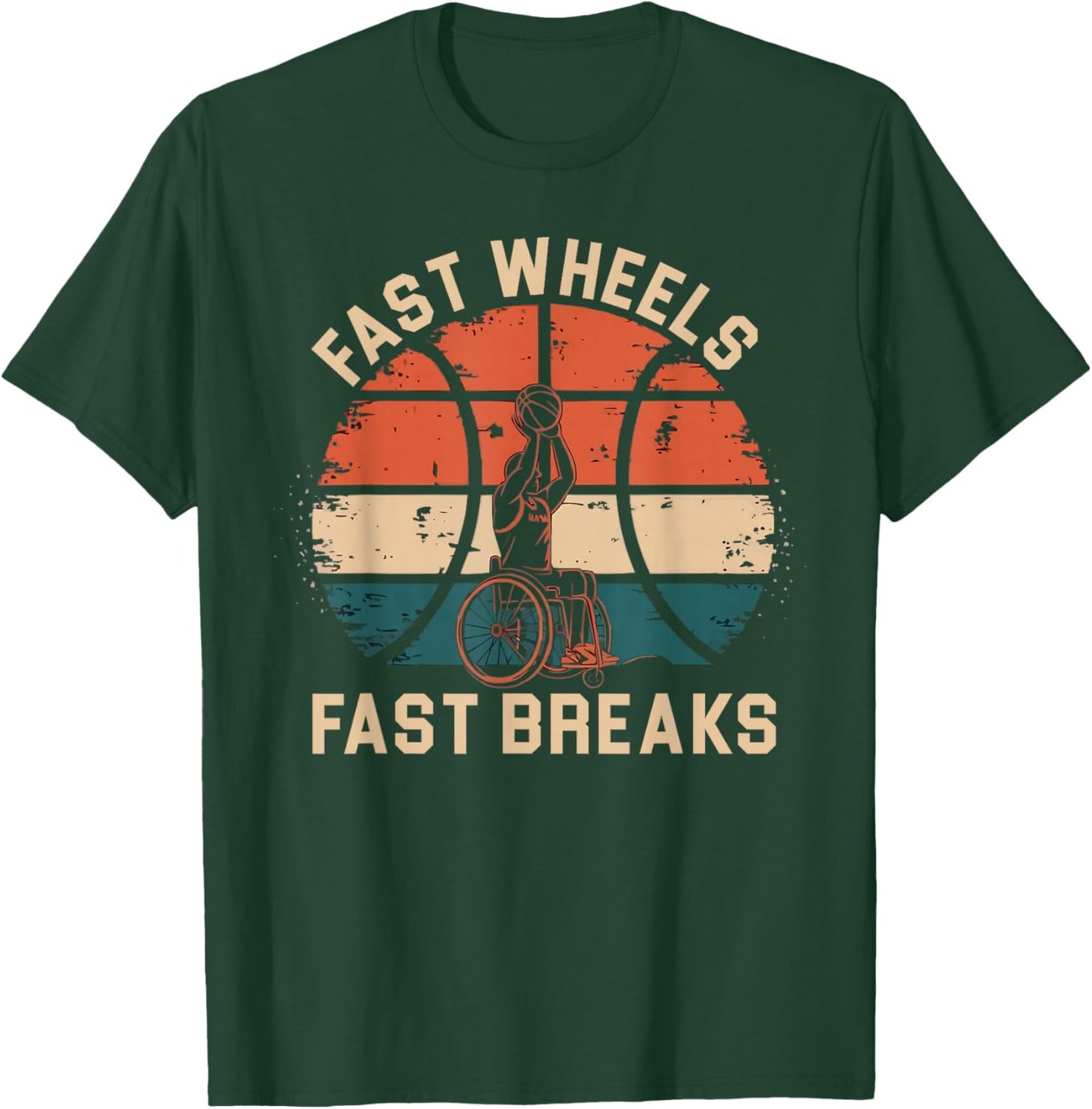 Wheelchair Basketball Player Disabled Disability Handicap T-Shirt - T-Shirt | Forest