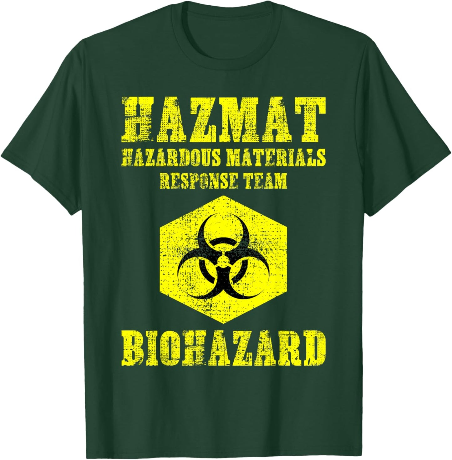 Hazardous Material Hazmat Response Team Grunge Biohazard T-Shirt - T-Shirt | Forest
