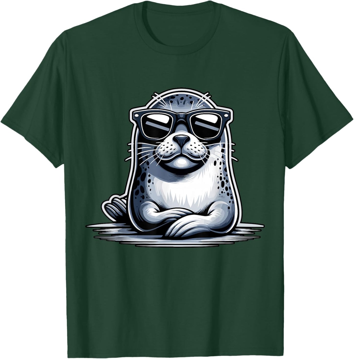 Seal with Sunglasses Sea Lion T-Shirt - T-Shirt | Forest