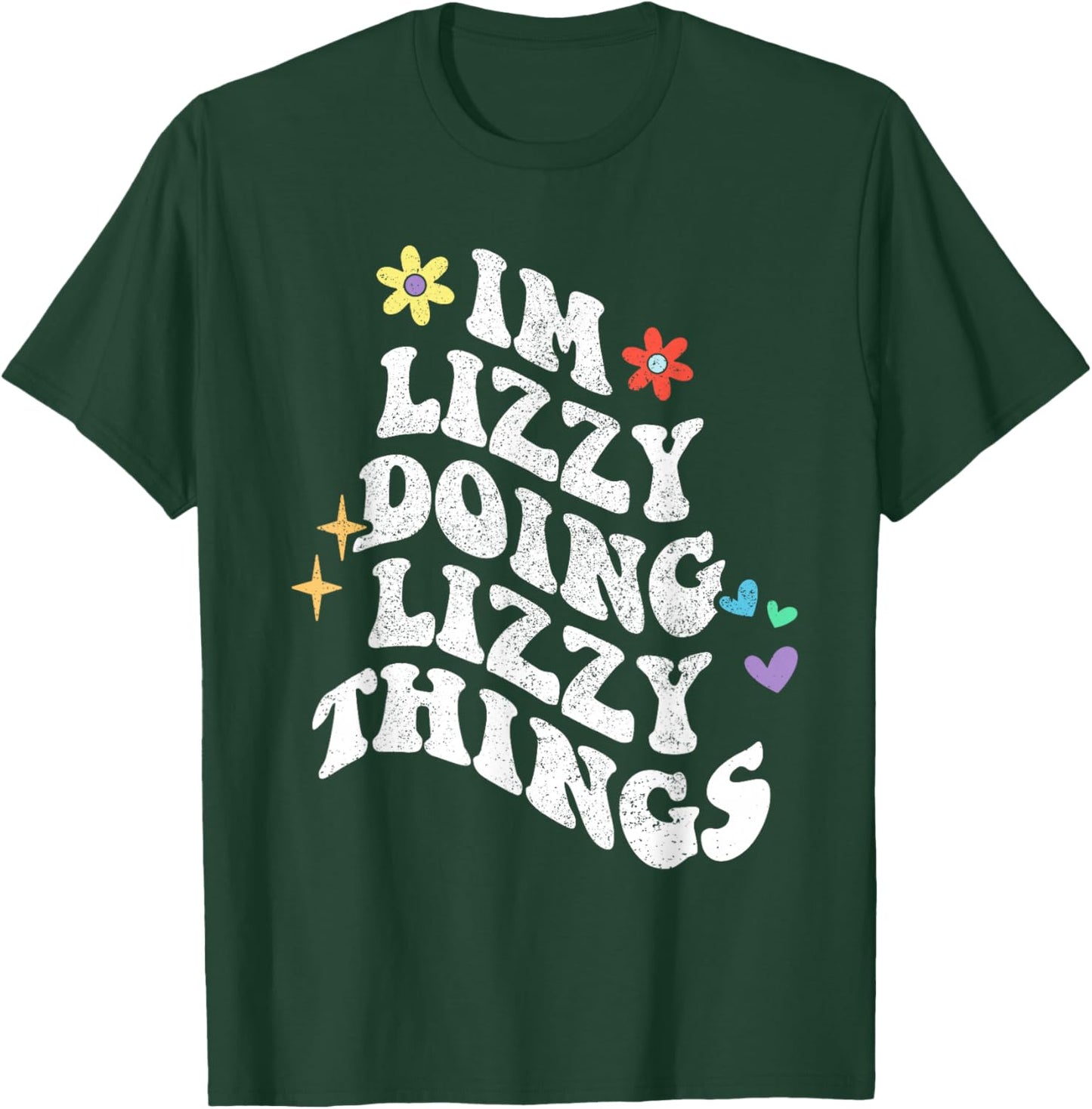 Retro Groovy Im Lizzy Doing Lizzy Things Funny Mother's Day T-Shirt - T-Shirt | Forest