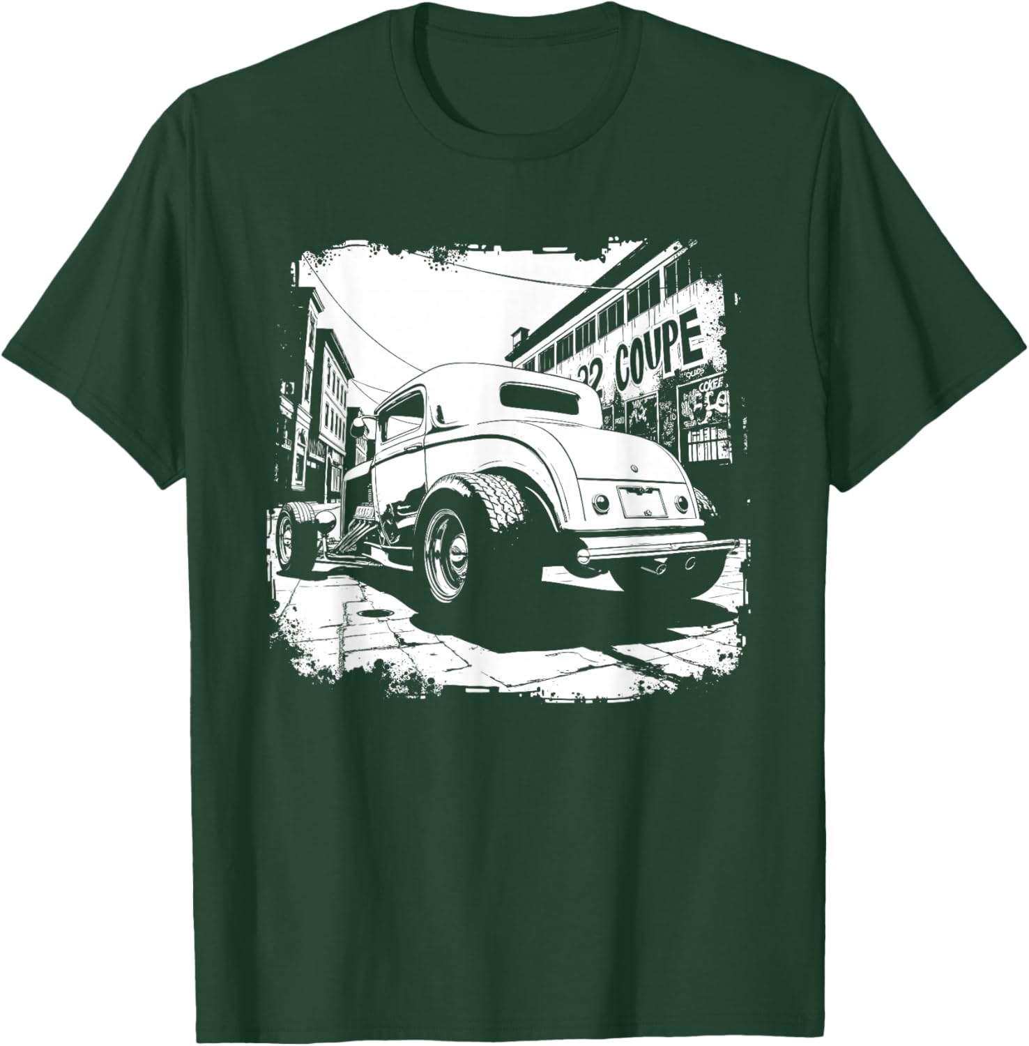 32 Deuce Coupe Silhouette 3 Window Deuce Coupe Hot Rod T-Shirt - T-Shirt | Forest