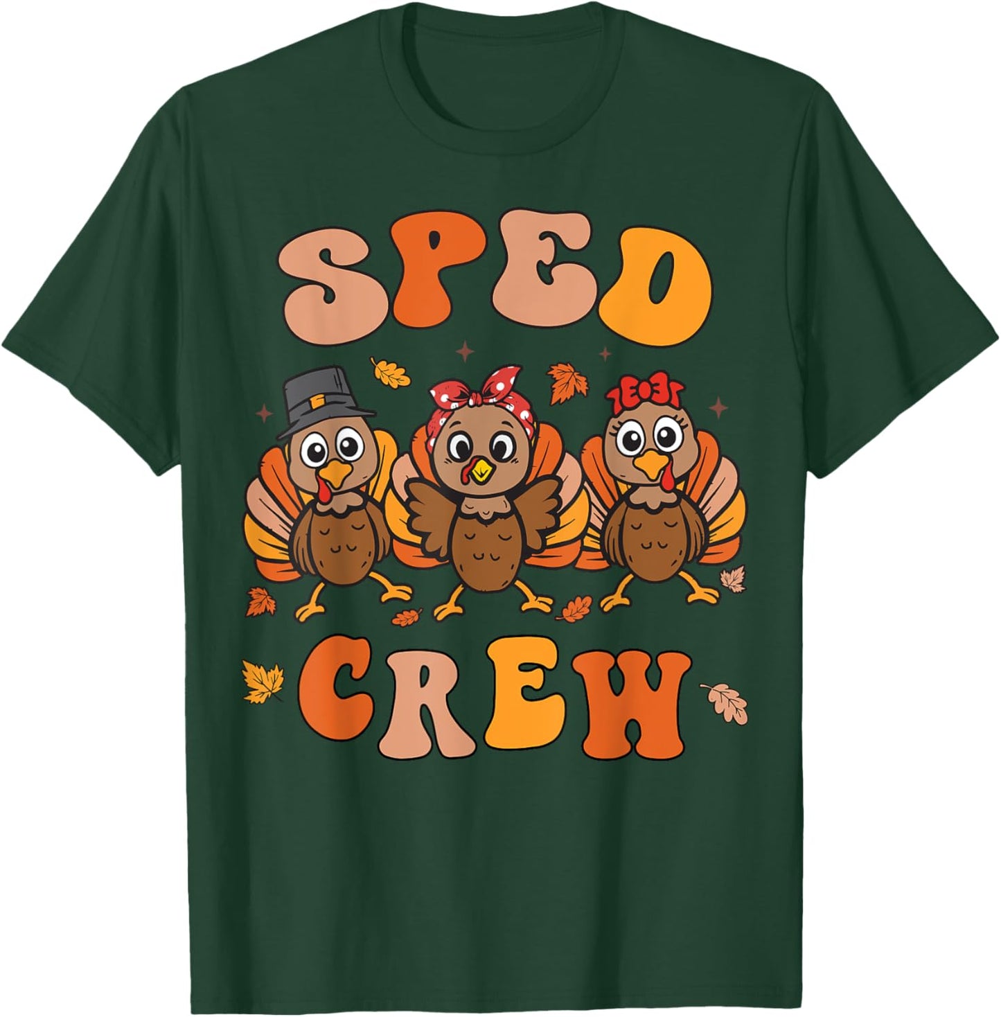 Sped Teacher Crew Thanksgiving Special Education Teacher T-Shirt - T-Shirt | Forest