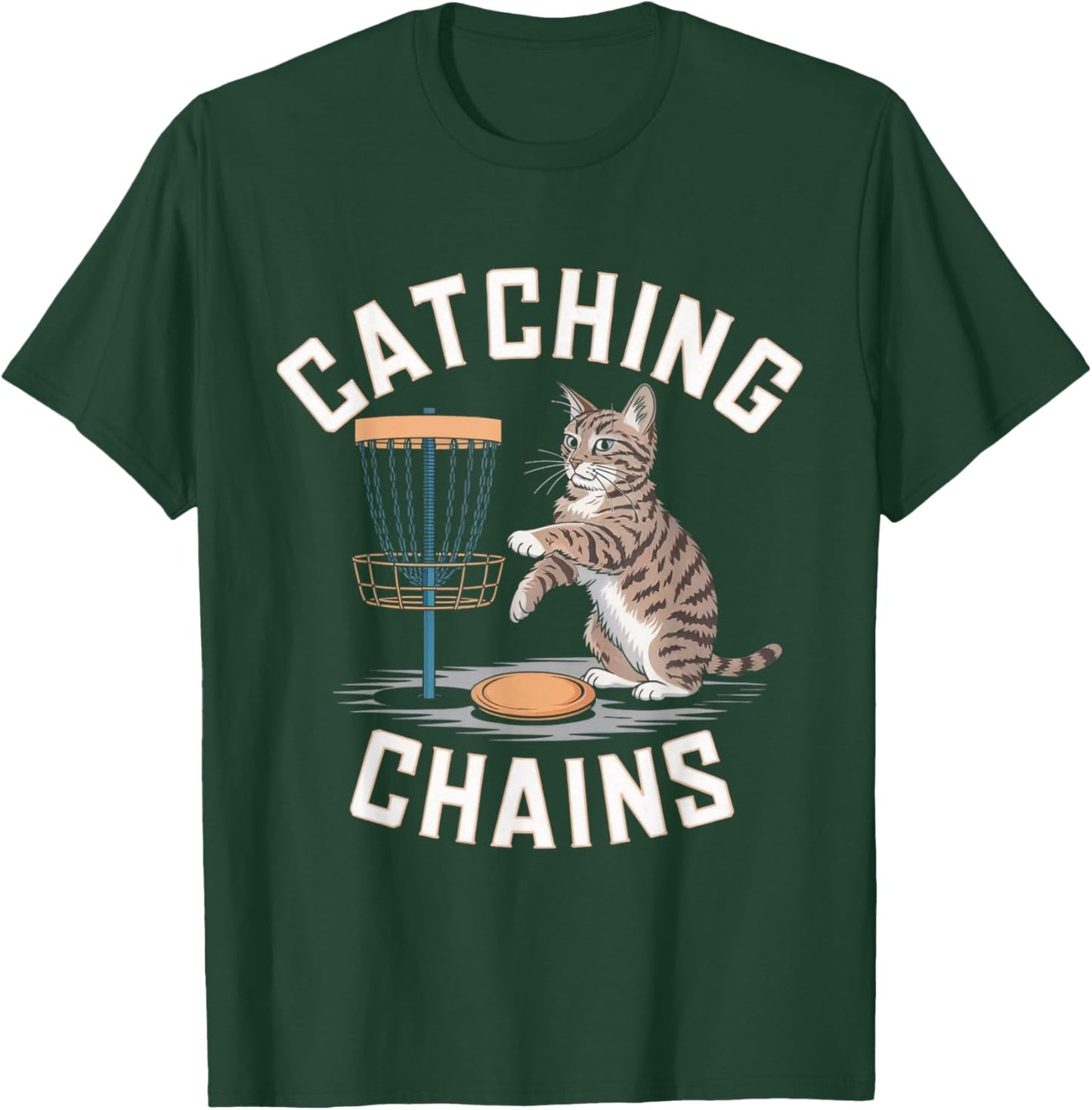 Funny Disc Golf Cat Lover Men Women Disc Golf Player Golfer T-Shirt - T-Shirt | Forest