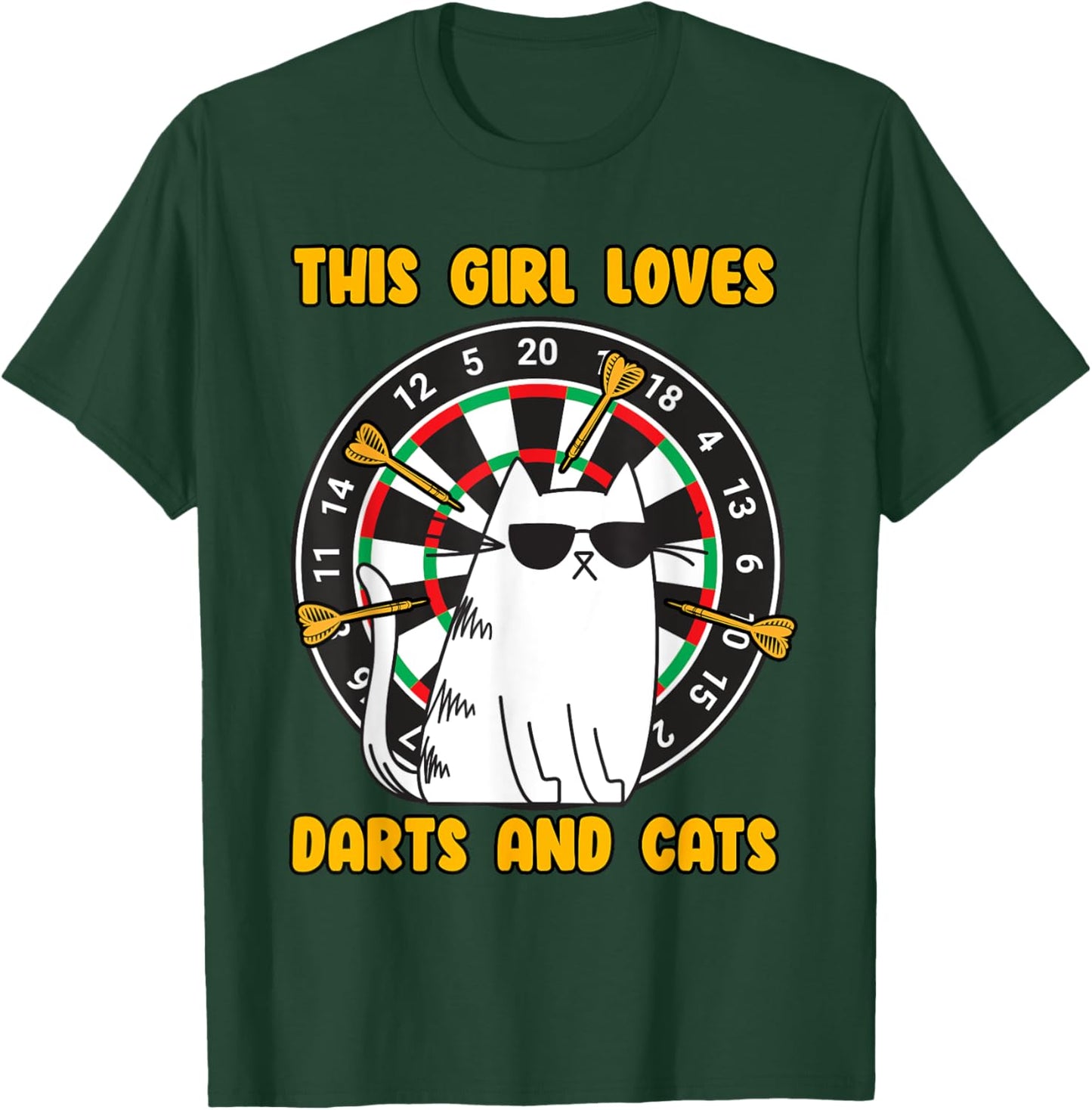 This Girl loves Cats and Darts T-Shirt - T-Shirt | Forest