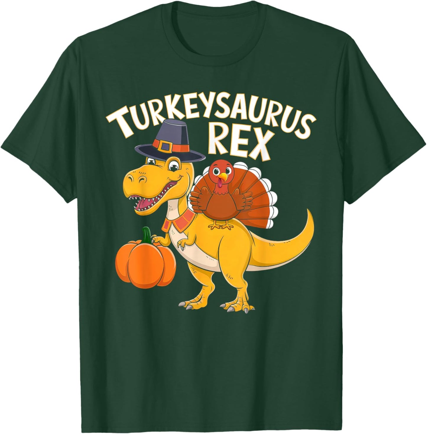 Kids Thanksgiving Shirts For Boys Toddler Turkeysaurus Rex T-Shirt - T-Shirt | Forest