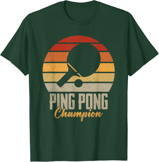 Ping Pong Champion Vintage Table Tennis Player Funny T-Shirt - T-Shirt | Forest