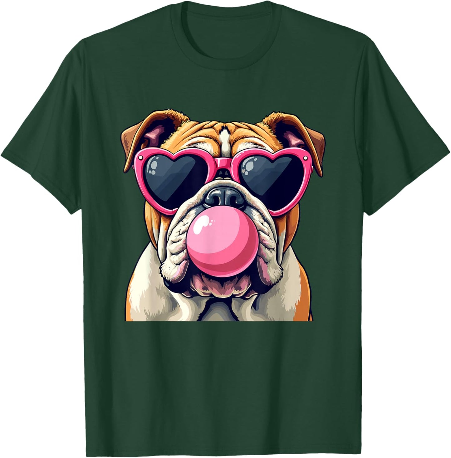 Bulldogs Preppy Mascot Bulldogs Blowing Bubble Girly Mama T-Shirt - T-Shirt | Forest