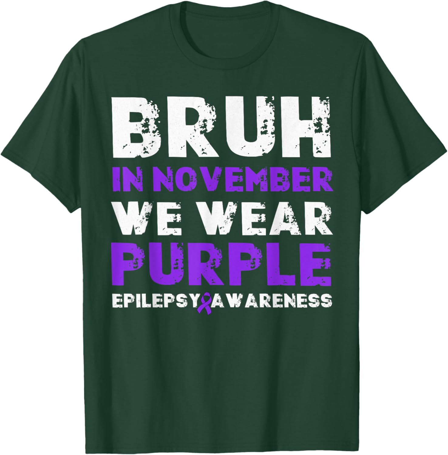 Bruh In November We Wear Purple Epilepsy Awareness Boys Kids T-Shirt - T-Shirt | Forest