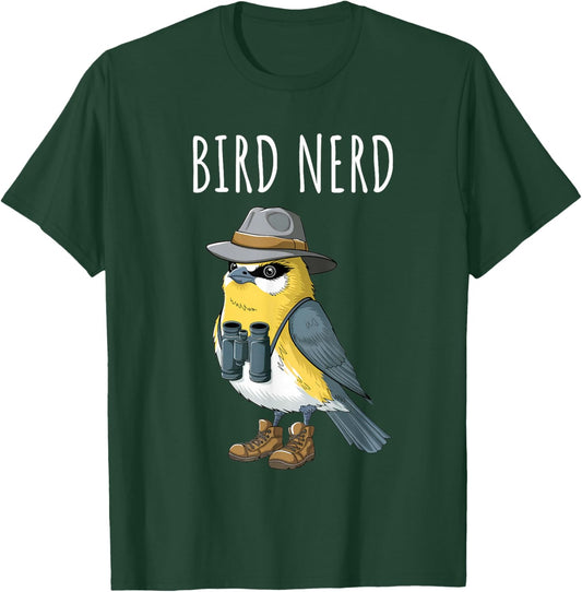 Bird Nerd Funny Bird Watching Birding Bird Lover Watcher T-Shirt - T-Shirt | Forest