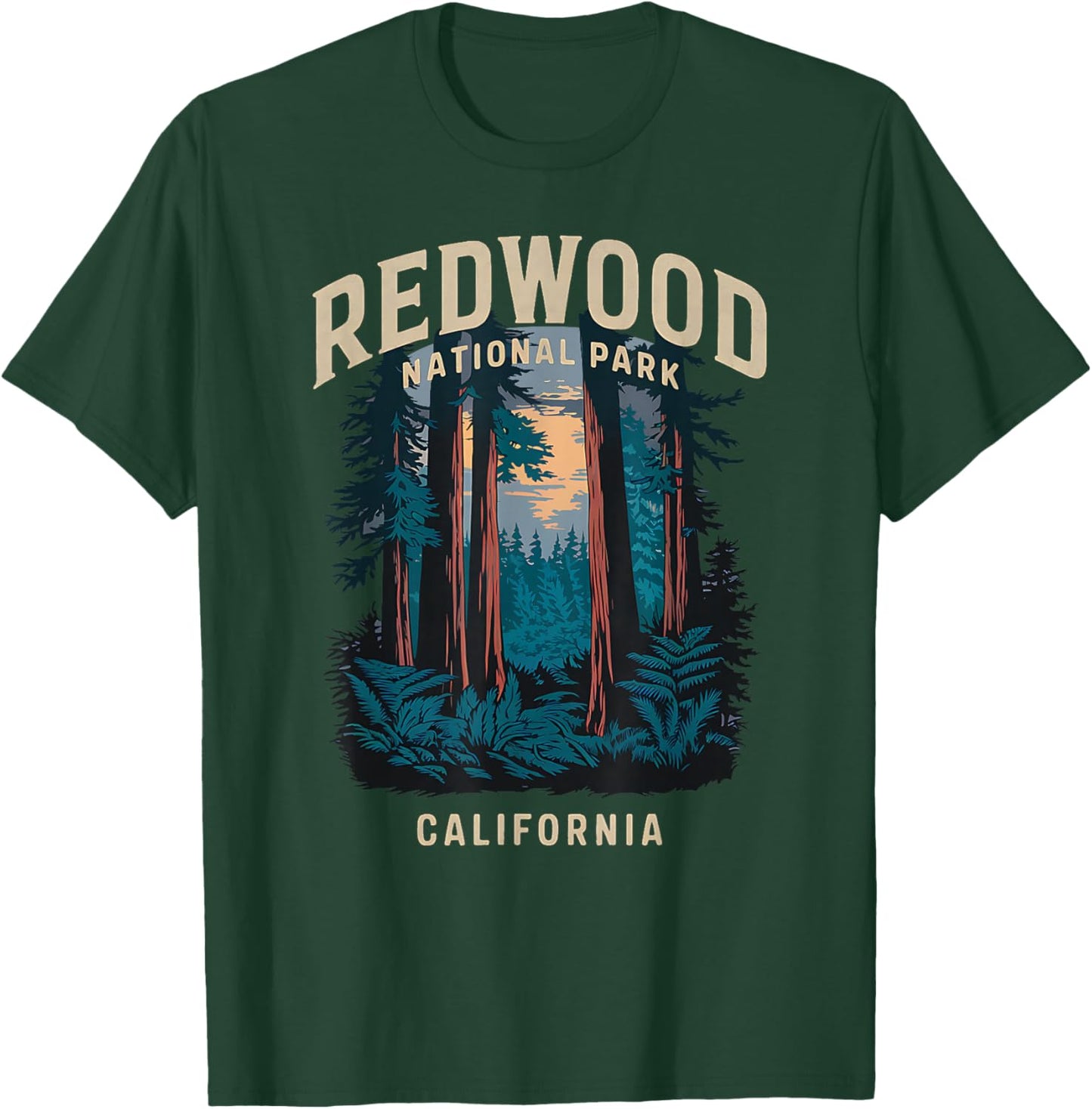 Vintage Redwood National Park California Adventure T-Shirt - T-Shirt | Forest