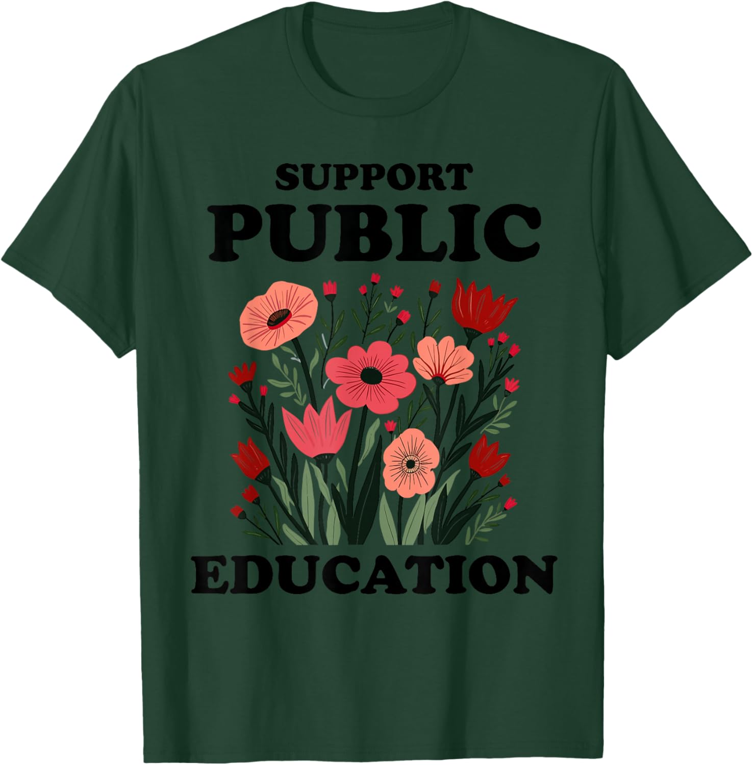 Support Public Education Red For Ed Pro Education T-Shirt - T-Shirt | Forest