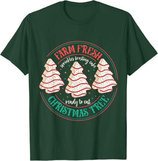 Farm Fresh Christmas Tree Cakes -Kids Black Christmas Tree Holiday T-Shirt - T-Shirt | Forest