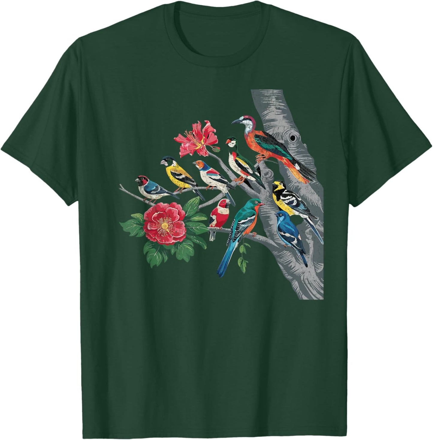 Birds on a Branch Birding Bird Watching Birder Bird Watcher T-Shirt - T-Shirt | Forest