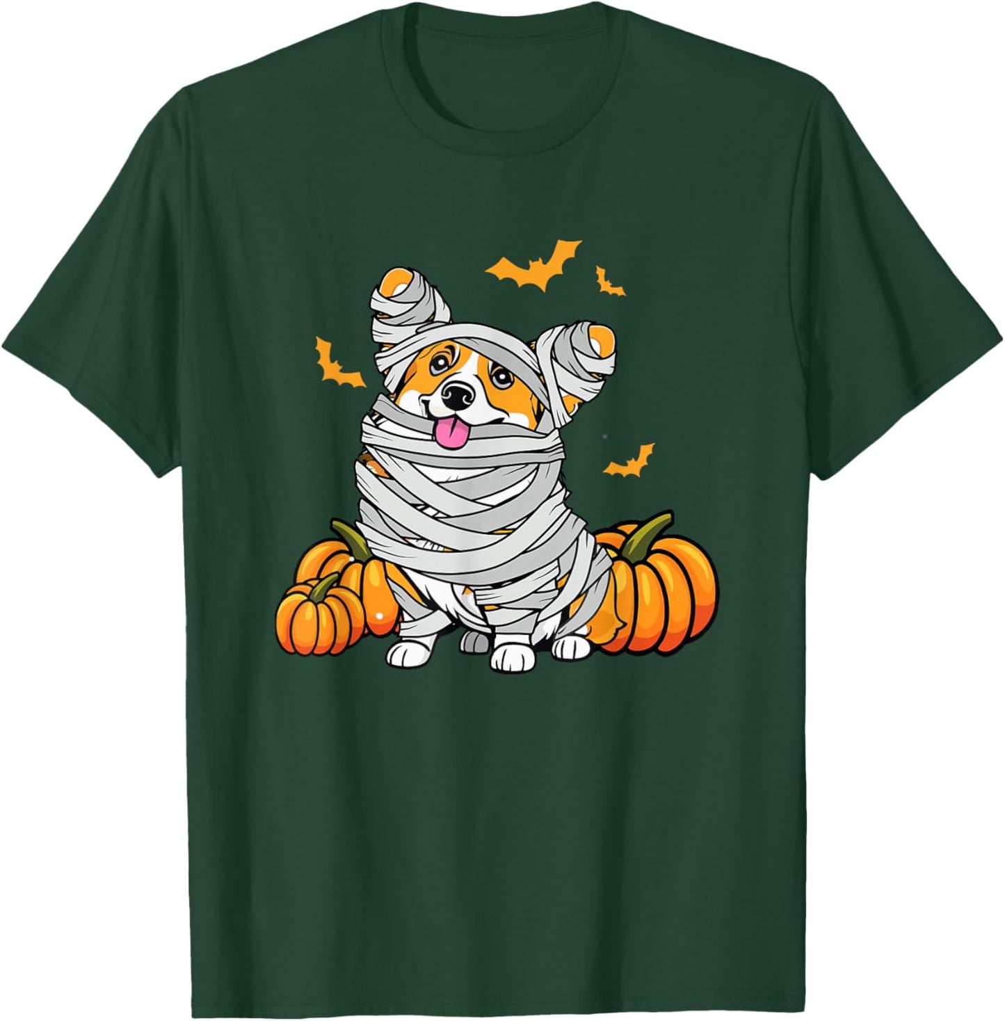 Cute Halloween Welsh Corgi Mummy Costume Dog Lover Pumpkin Women Kids T-Shirt - T-Shirt | Forest