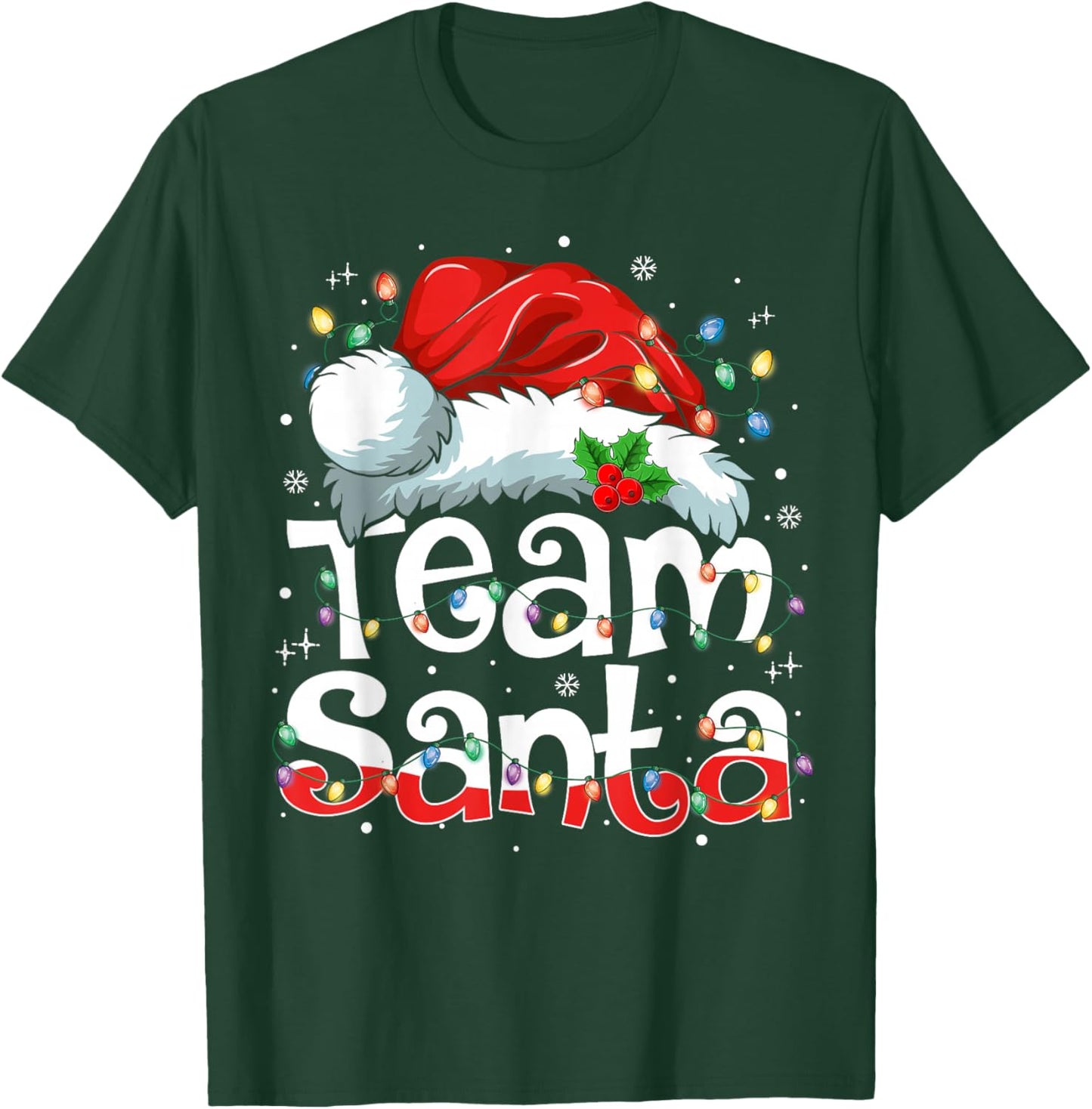 Team Santa Claus Christmas Family Matching Pajama Funny Xmas T-Shirt - T-Shirt | Forest