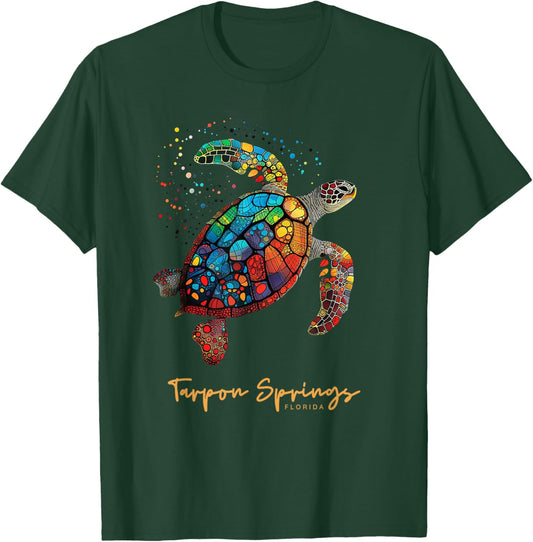Tarpon Springs Florida FL Beach Vacation Sea Turtle Vintage T-Shirt - T-Shirt | Forest