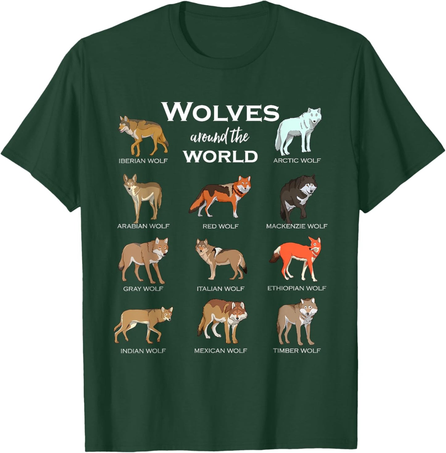 Wolves of the World T-Shirt - T-Shirt | Forest