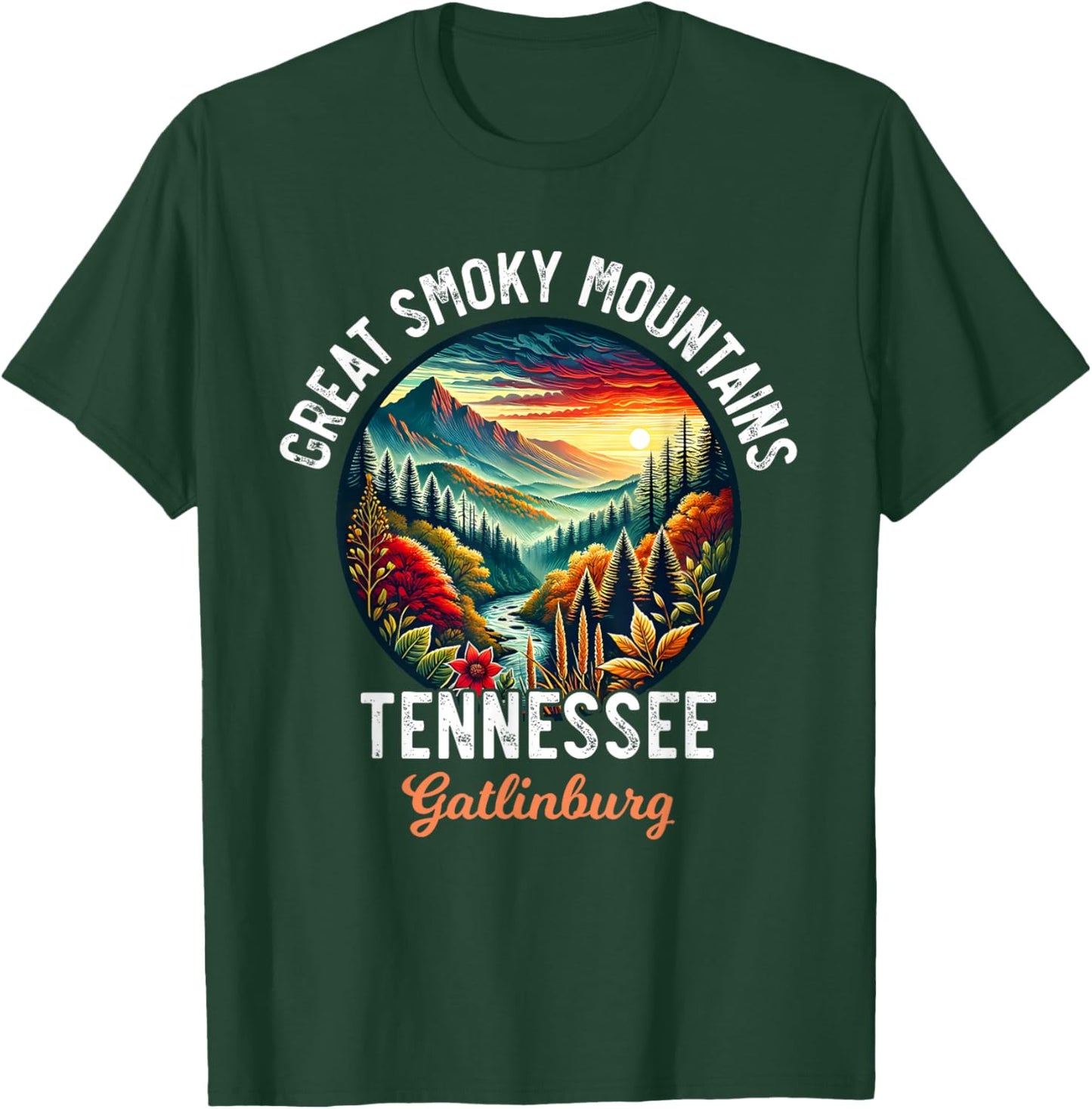 Great Smoky Mountains Tennessee Gatlinburg Vacation Souvenir T-Shirt - T-Shirt | Forest