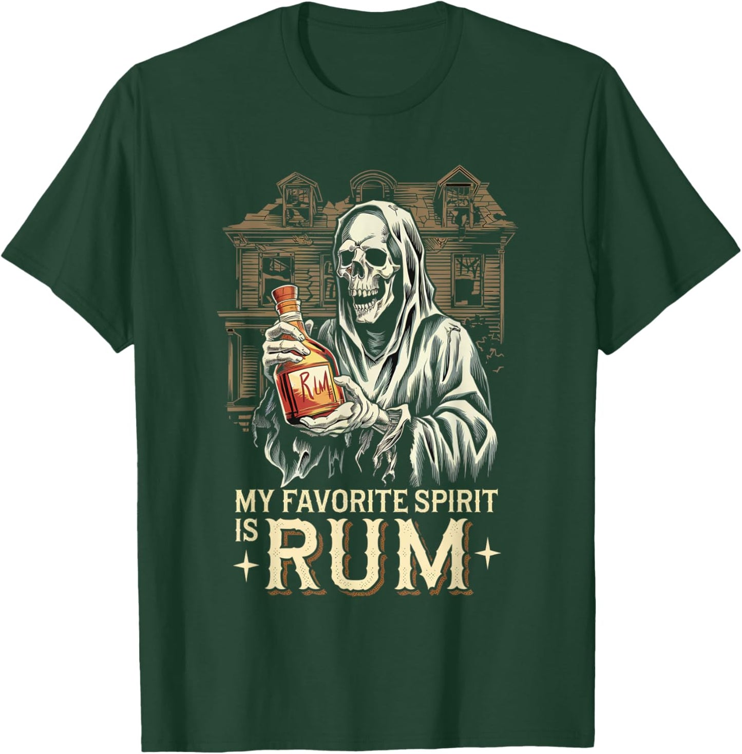 My Favorite Spirit Is Rum Ghost Halloween Rum T-Shirt - T-Shirt | Forest