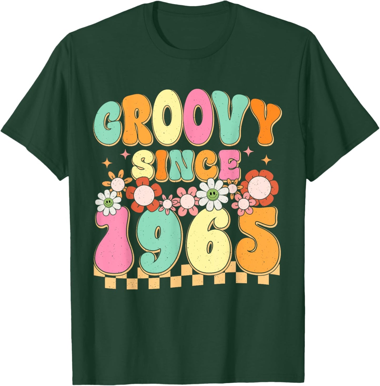 Groovy Since 1965 60 Year Old Flower 60th Birthday Vintage T-Shirt - T-Shirt | Forest