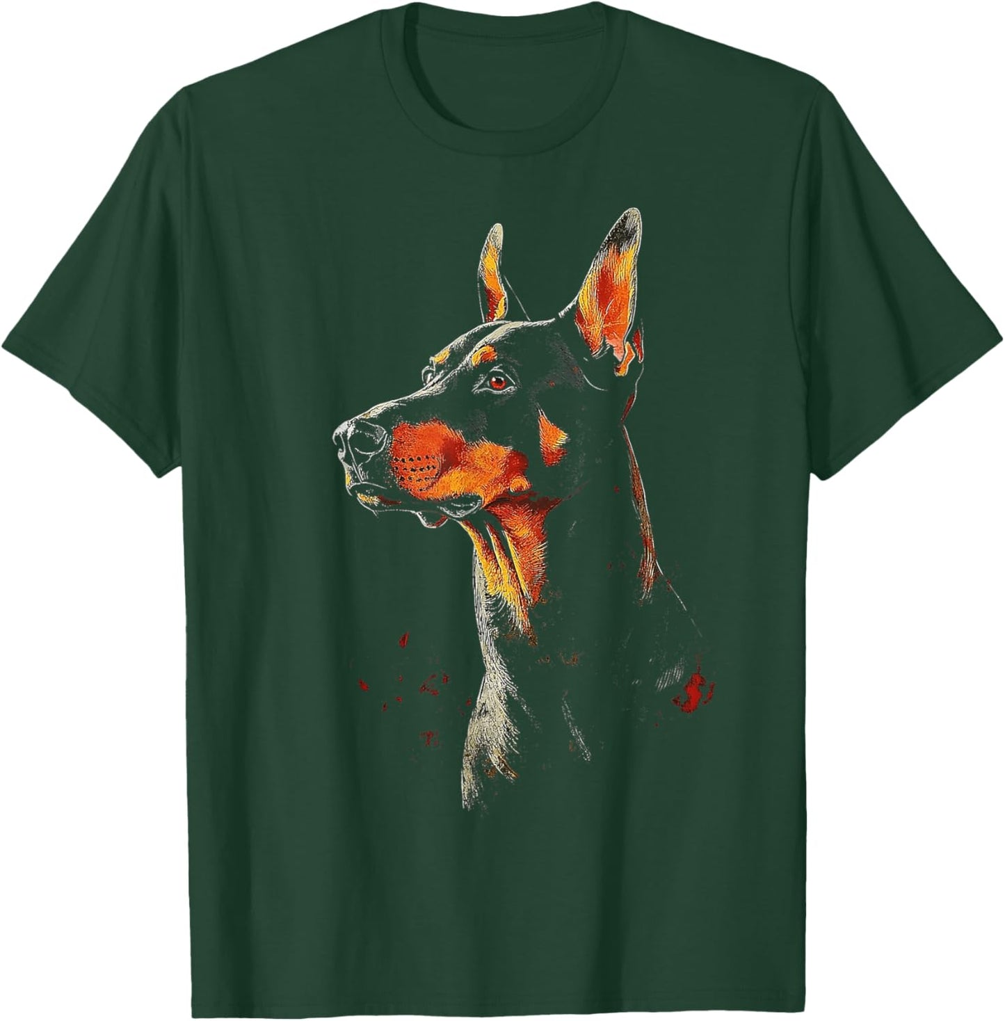 Doberman Dog Motif Pet Artwork Doberman T-Shirt - T-Shirt | Forest