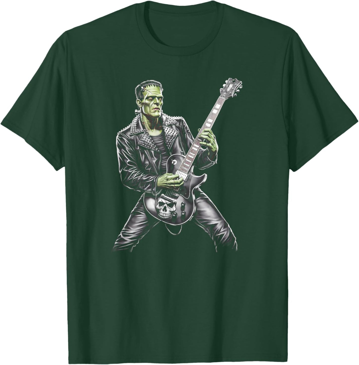 Frankenstein Playing Guitar Player Rock Music Guitarist T-Shirt - T-Shirt | Forest