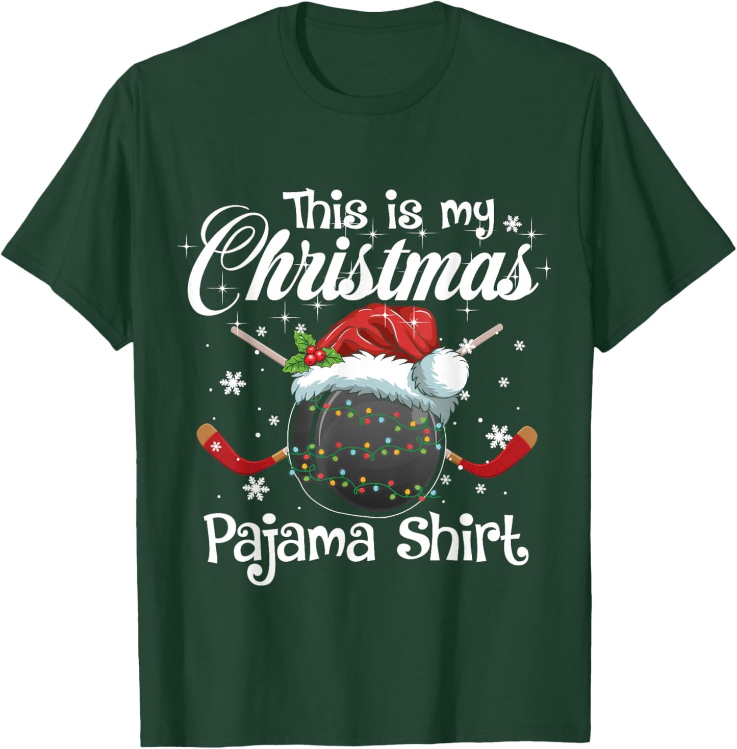 This Is My Christmas Pajama Xmas Hockey Family Matching T-Shirt - T-Shirt | Forest