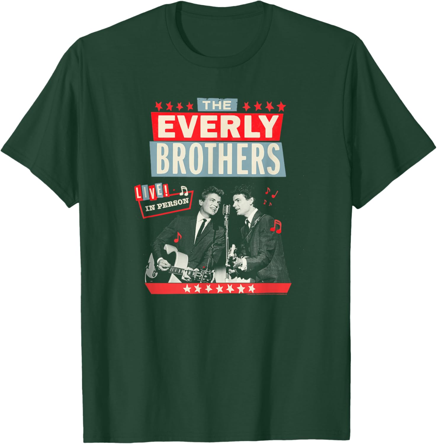 The Everly Brothers Live In Person Vintage Poster Design T-Shirt - T-Shirt | Forest