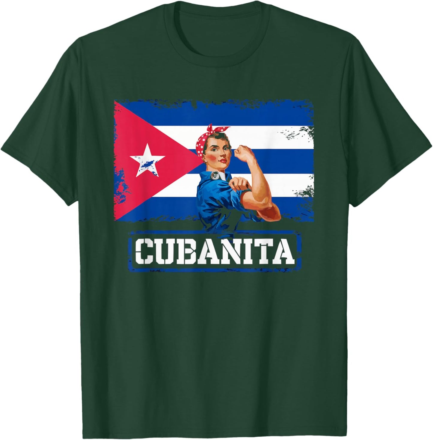 Cubanita I Love Cuba Cuban Pride Cuban Women Cuban Flag T-Shirt - T-Shirt | Forest
