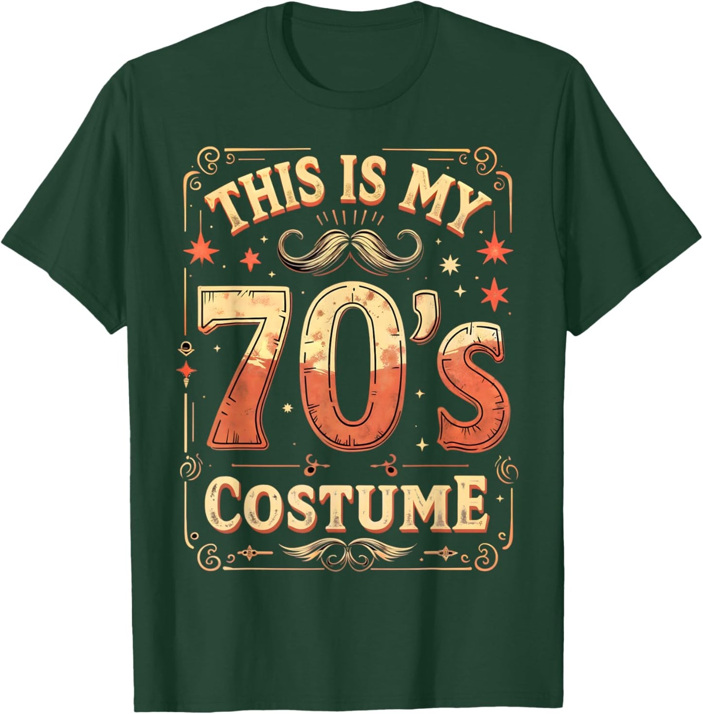 This Is My 70s Costume 70 Styles Men 70's Disco 1970s Outfit T-Shirt - T-Shirt | Forest