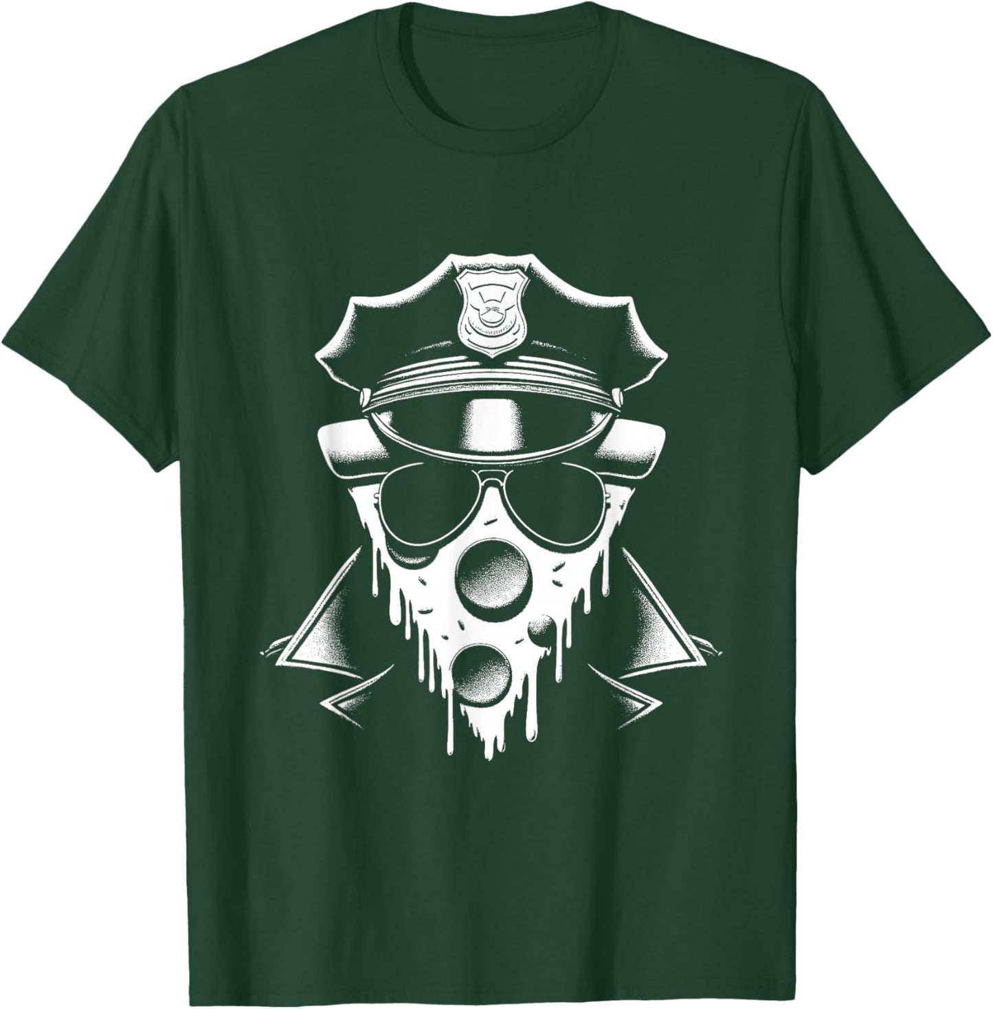 Officer Pizza Slice - Funny Police Face Pizza Lover T-Shirt - T-Shirt | Forest