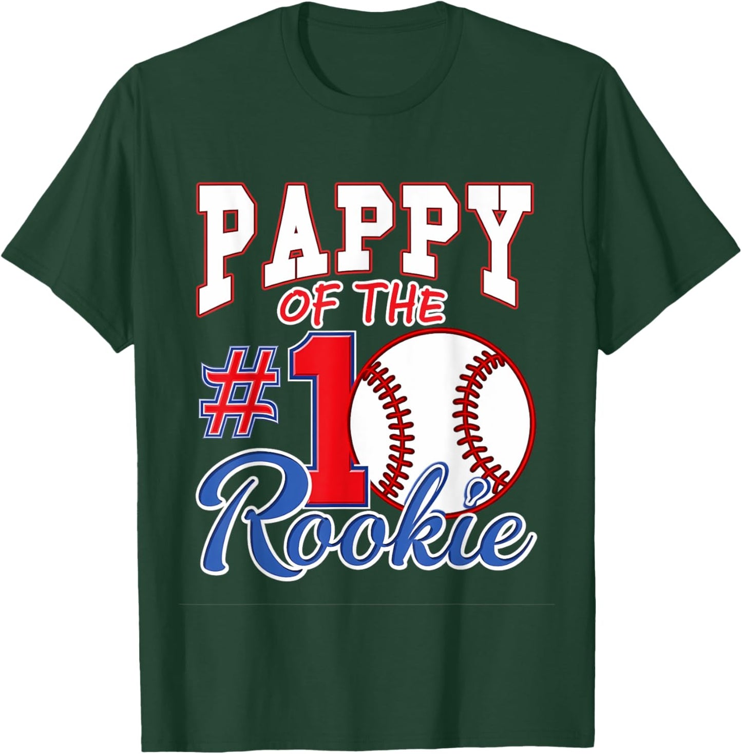 Retro Grandpa Pappy Of The Number 1 Rookie Baseball T-Shirt - T-Shirt | Forest