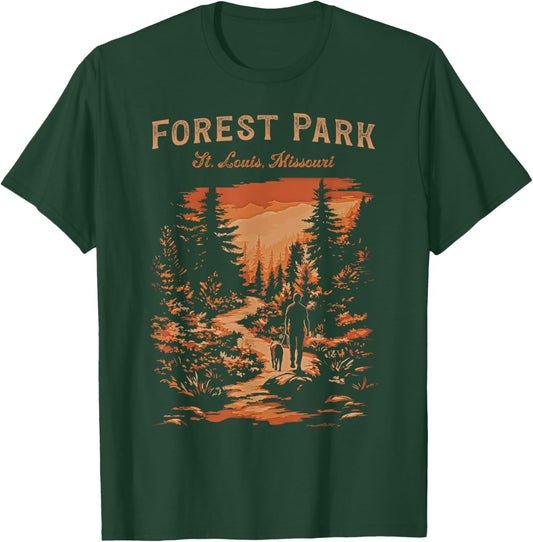 Forest Park St. Louis Missouri Vintage Hiking Trail T-Shirt - T-Shirt | Forest