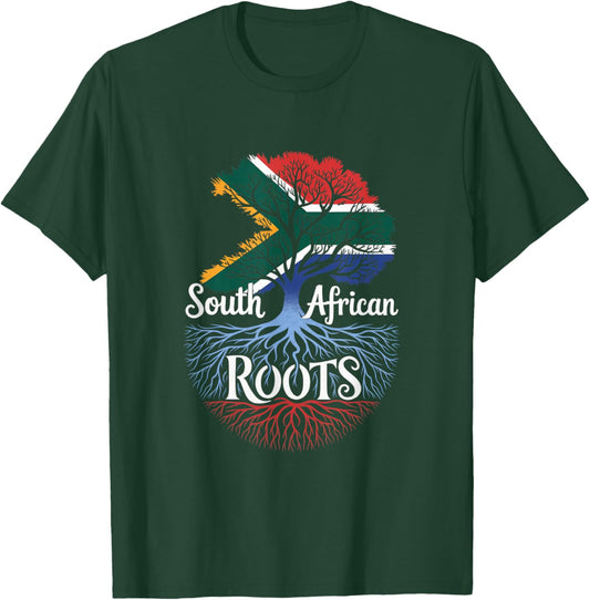 South African Roots - South Africa Flag Family Tree Souvenir T-Shirt - T-Shirt | Forest