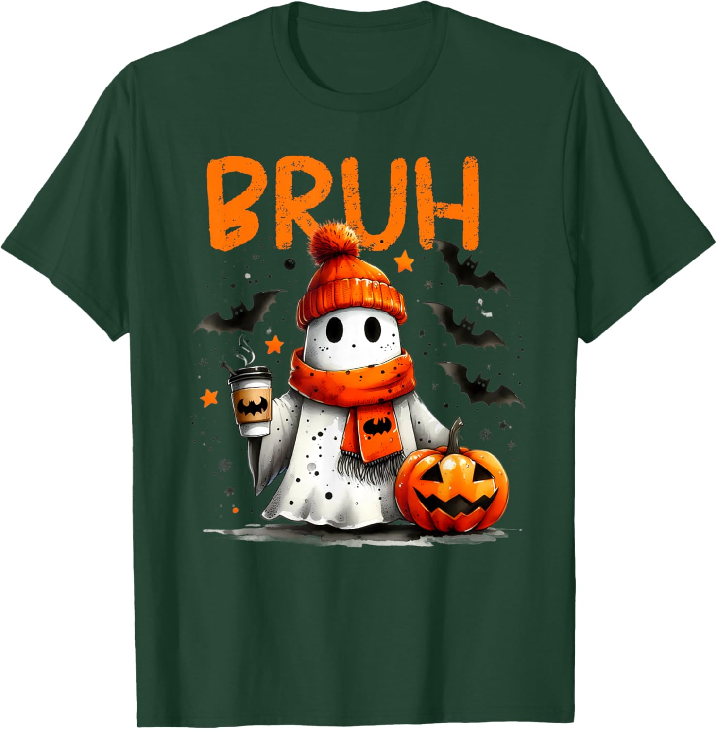 Halloween Bruh Crew Boo Ghost Kid Girl Boy Toddler Funny Bro T-Shirt - T-Shirt | Forest
