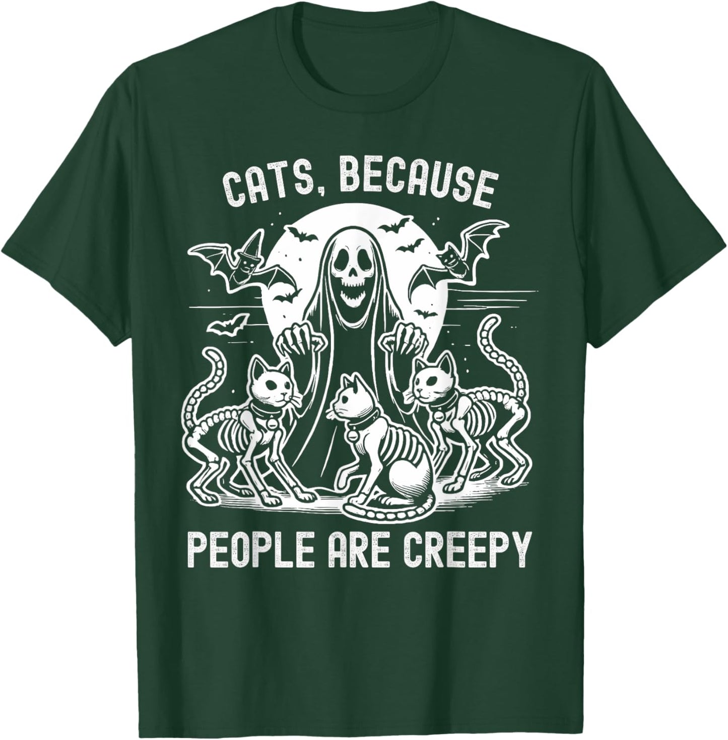 Cats Because People Are Creepy Halloween T-Shirt - T-Shirt | Forest
