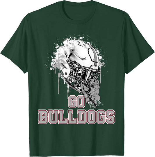 Edmond Memorial Bulldogs Rising Helmet GO! T-Shirt - T-Shirt | Forest