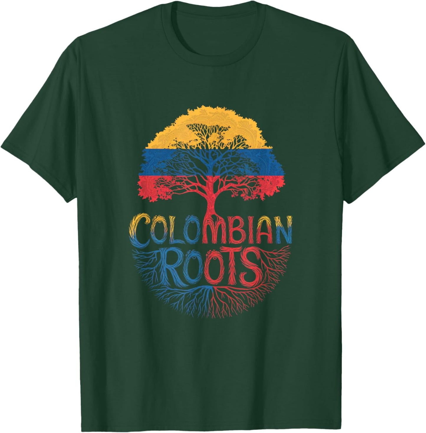 Colombian Roots - Colombia Flag Colors Family Tree Souvenir T-Shirt - T-Shirt | Forest