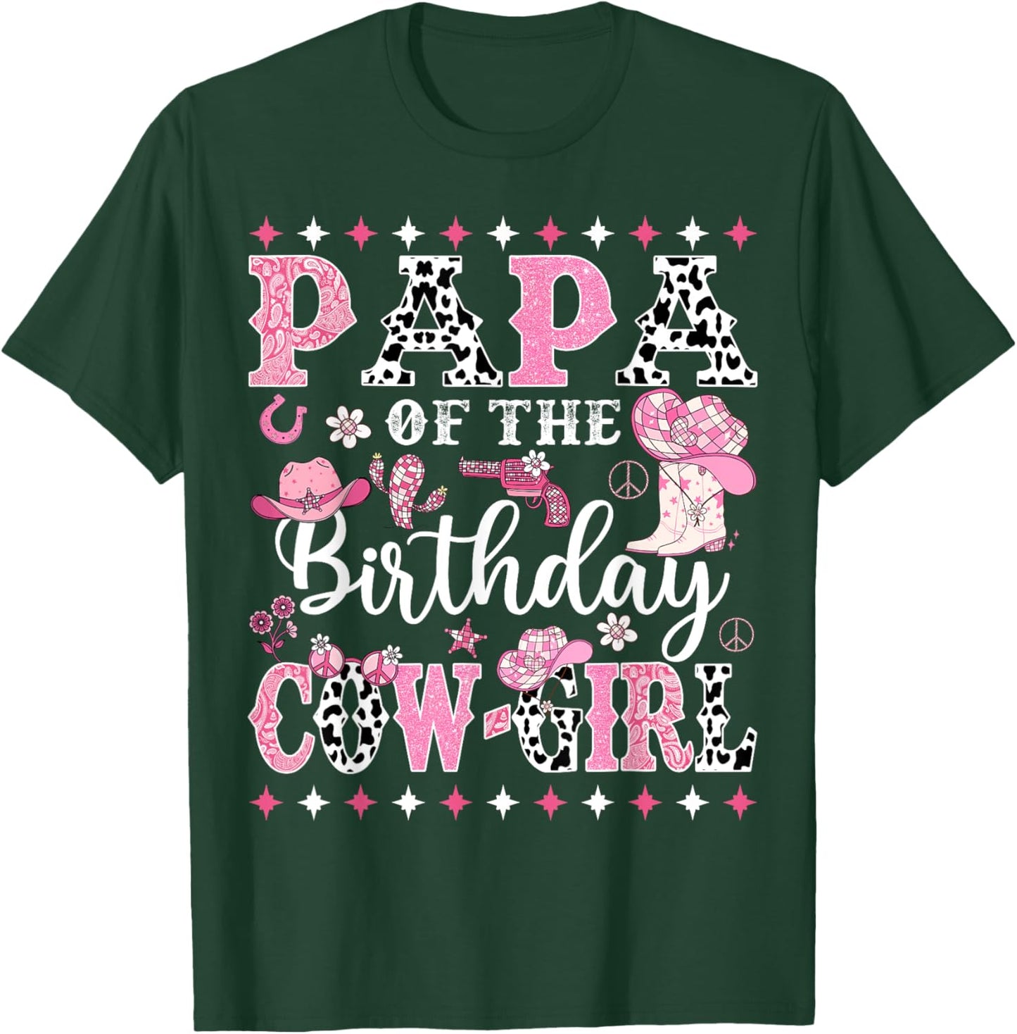Papa Of The Birthday CowGirl Rodeo CowGirl Birthday T-Shirt - T-Shirt | Forest