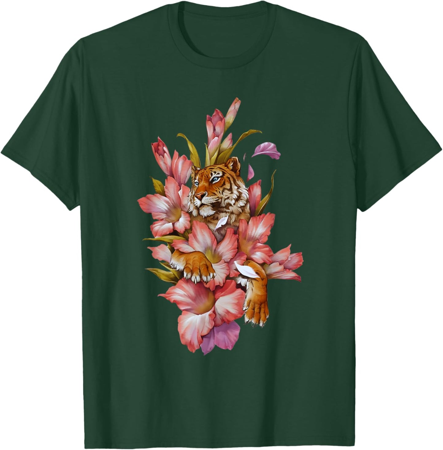 Japanese Flowers Japanese Tiger Asian Retro 80’s Style T-Shirt - T-Shirt | Forest
