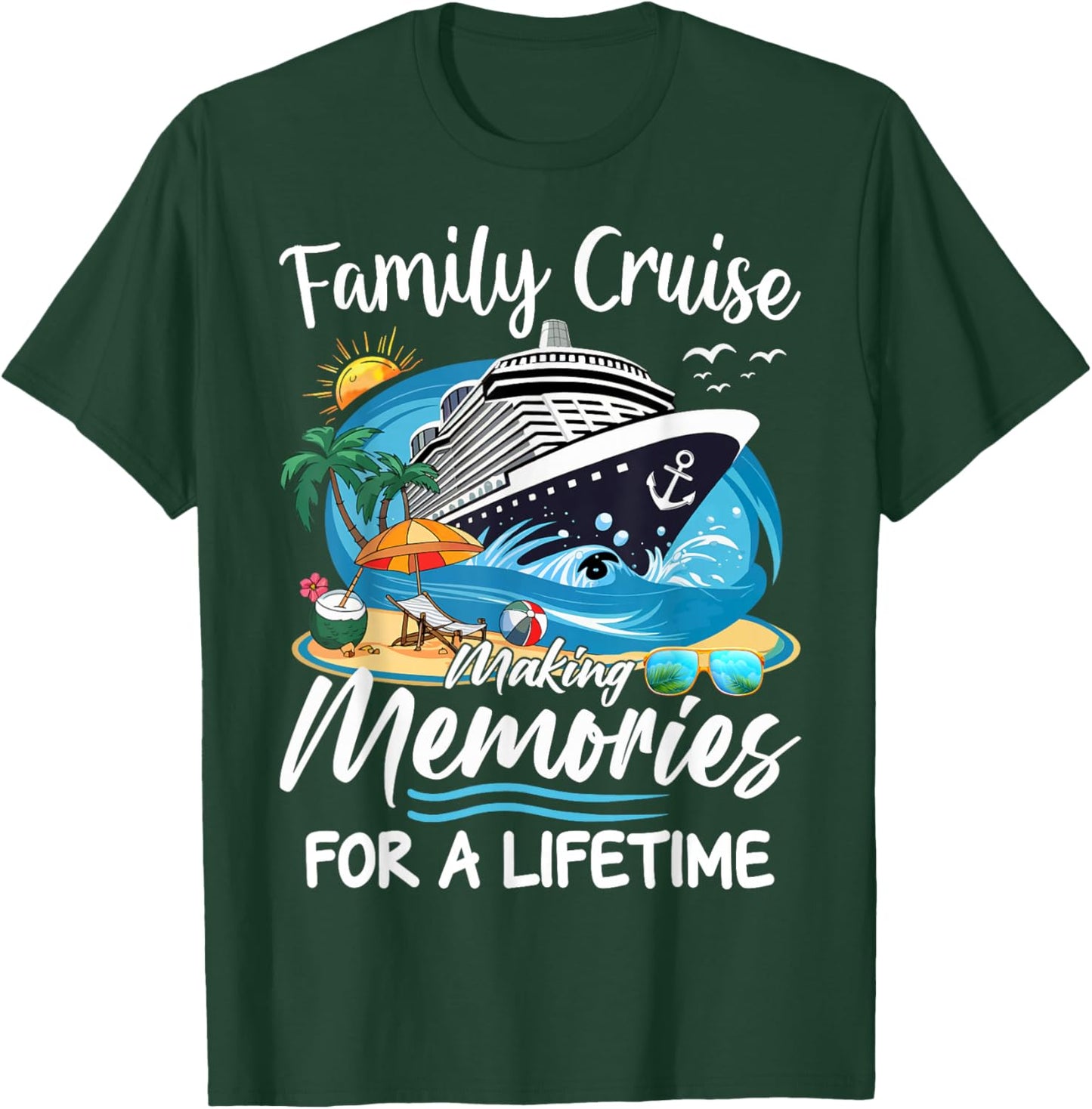 Cruise Party Vacation Trip Family Matching Outfit. , Black, Small, Short Sleeve, , Polyester, Letter Print, Celebration, Vacation, Casual, All Seasons T-Shirt - T-Shirt | Forest