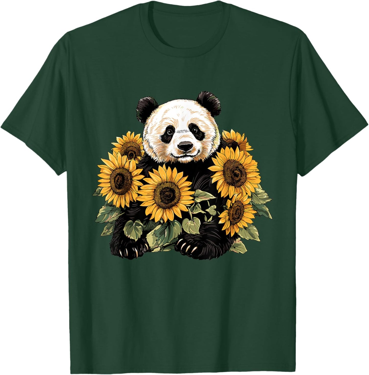 Panda bear with sunflowers, Panda Bear T-Shirt - T-Shirt | Forest