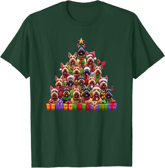 Christmas Tree Scottish Terrier Scottie Terriers T-Shirt - T-Shirt | Forest