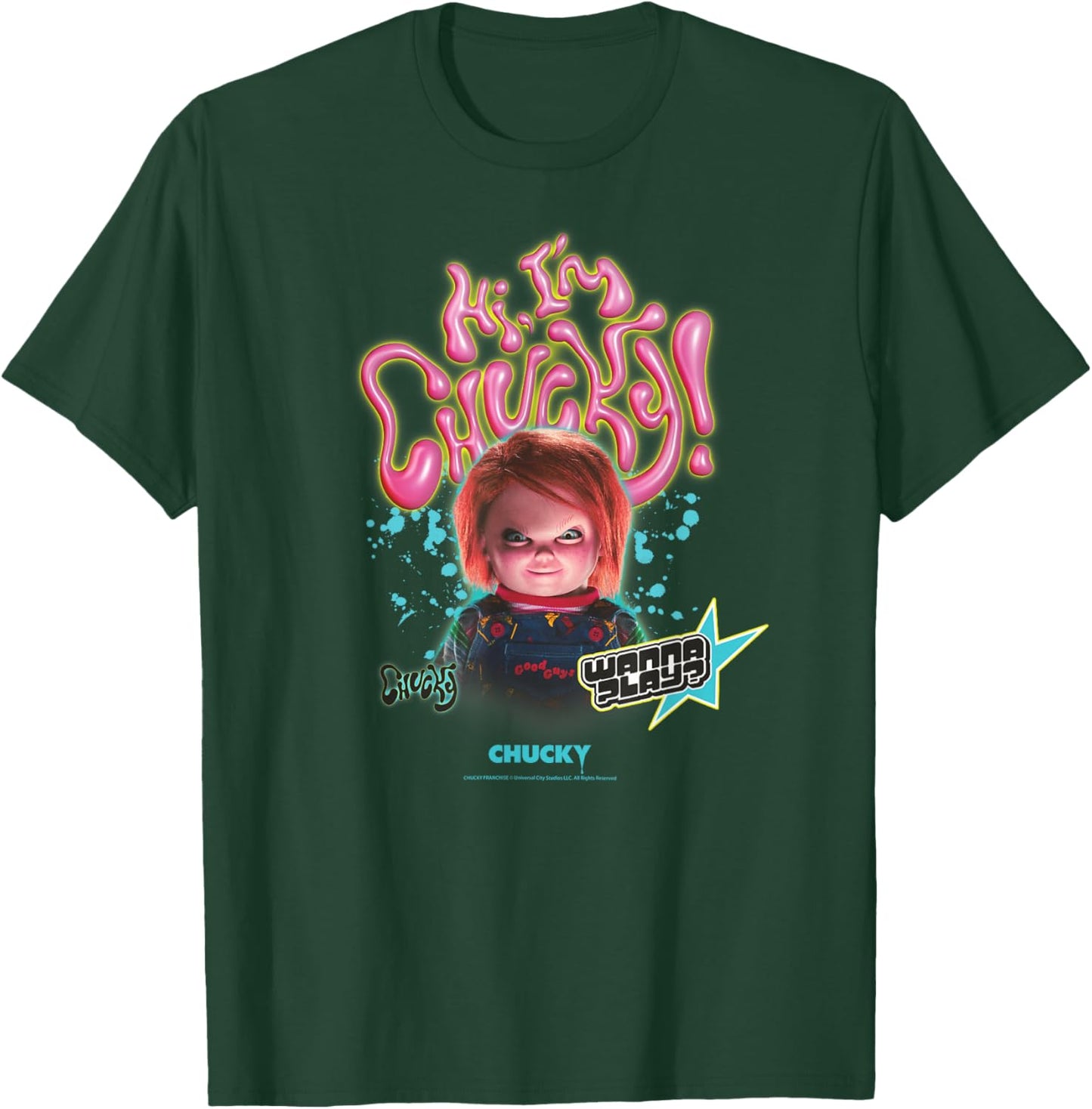 Chucky Wanna Play? Retro Style T-Shirt - T-Shirt | Forest